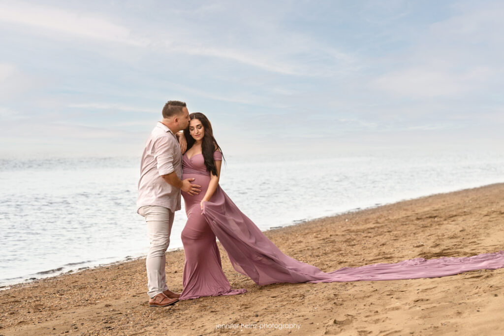 maternity photo session on the beach